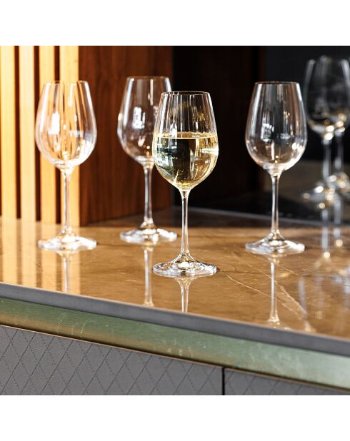 4 Verres à vin blanc en Cristal Mikasa Treviso transparents -  D.17 cm