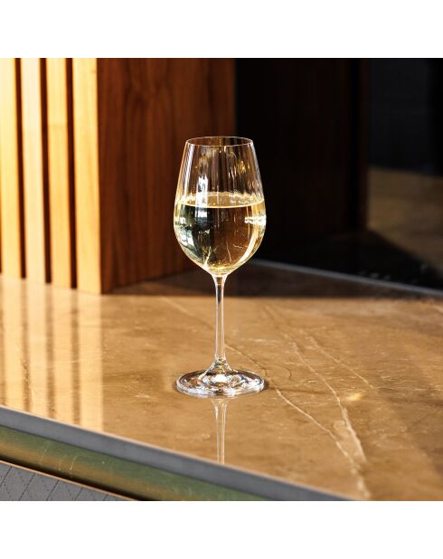 4 Verres à vin blanc en Cristal Mikasa Treviso transparents -  D.17 cm