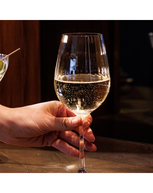 4 Verres à vin blanc en Cristal Mikasa Treviso transparents -  D.17 cm