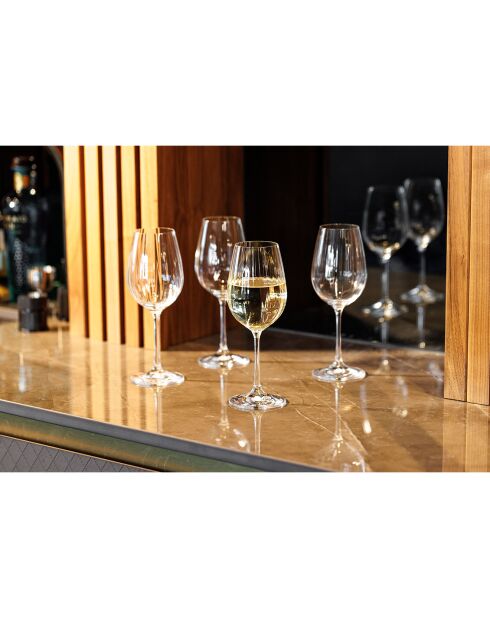 4 Verres à vin blanc en Cristal Mikasa Treviso transparents -  D.17 cm