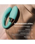 Vibromasseur pour couple connecté à une application bleu