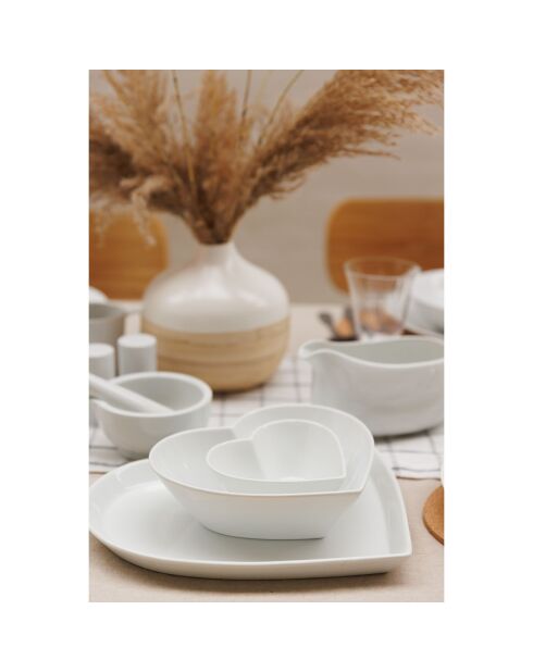 Plat coeur en Porcelaine Mikasa Chalk blanc -  13x10.5x5 cm