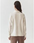 Cremefarbener Parker-Pullover