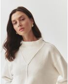 Cremefarbener Parker-Pullover