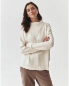 Cremefarbener Parker-Pullover