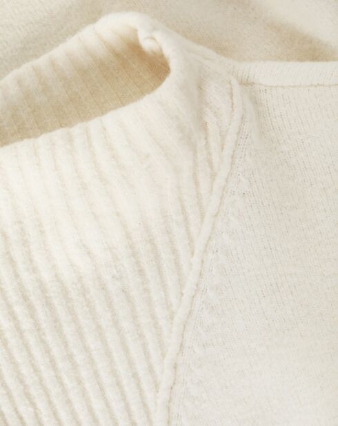 Cremefarbener Parker-Pullover