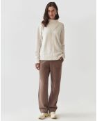 Cremefarbener Parker-Pullover