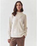 Cremefarbener Parker-Pullover