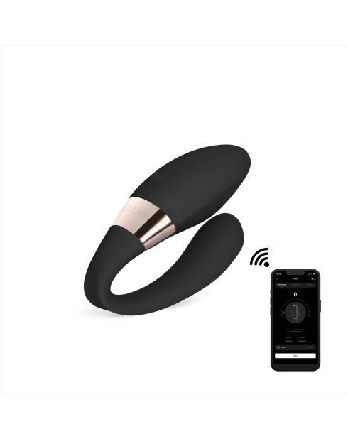 Vibromasseur pour couple connecté à une application noir