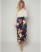 Jinol koraalkleurige rok met winterbloemen