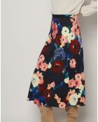 Jinol koraalkleurige rok met winterbloemen