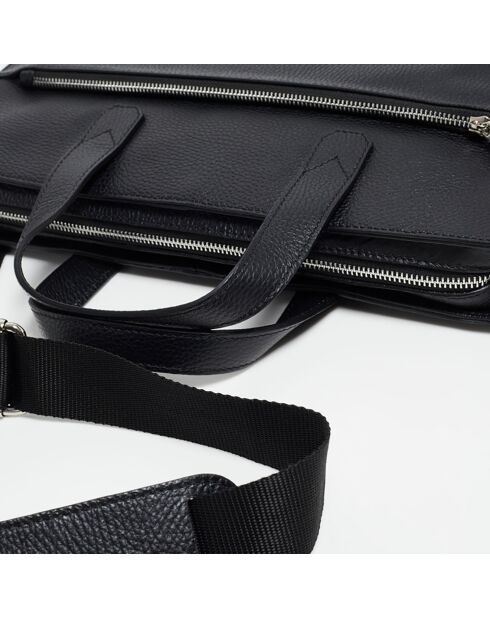 Pochette en Cuir Lupo  noire - 38x28x4 cm