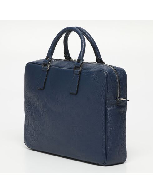 Marco leren aktetas marineblauw - 39x29x9 cm
