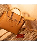 Jane leren handtas met etui Alina camel - 36x35x24 cm