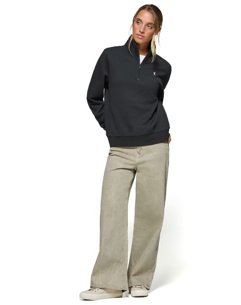 Sweat Rigby Go W Neck Zipper Fl noir