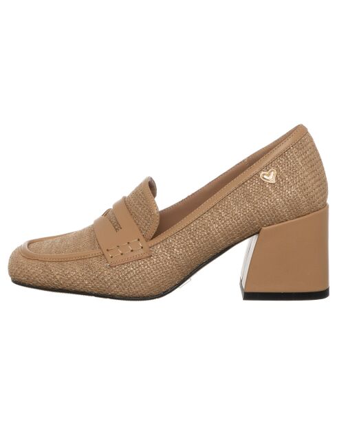 Beige instappers Lilou - hak van 5 cm