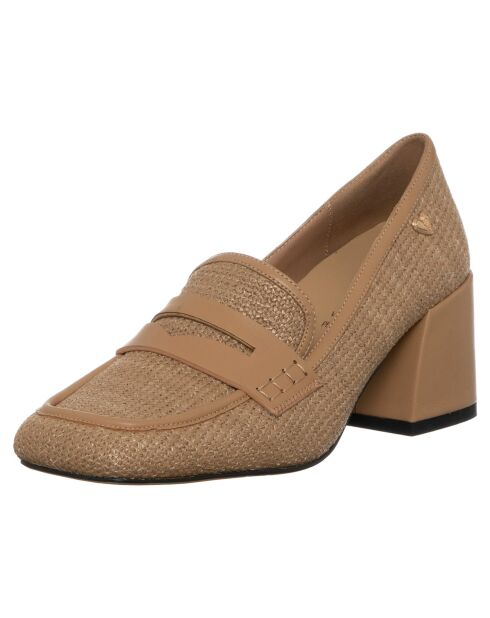Beige instappers Lilou - hak van 5 cm