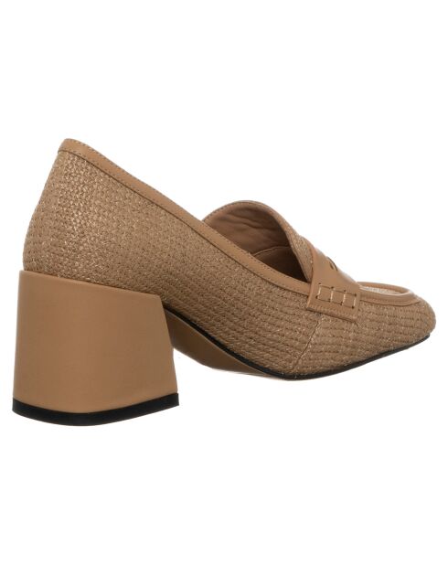 Beige instappers Lilou - hak van 5 cm