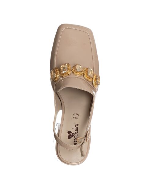 Slingbacks Marie beiges - Talon 5 cm