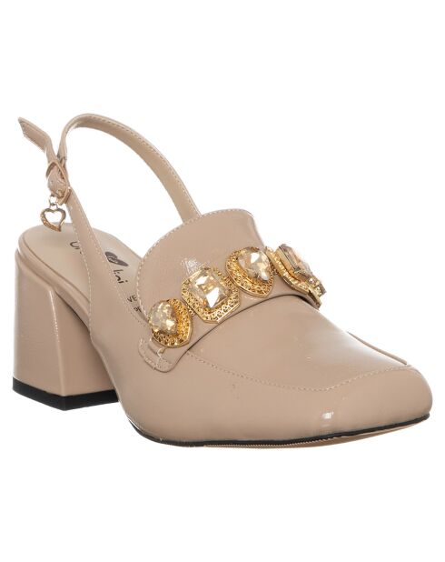 Slingbacks Marie beiges - Talon 5 cm