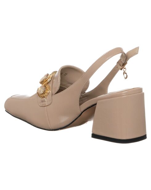 Slingbacks Marie beiges - Talon 5 cm