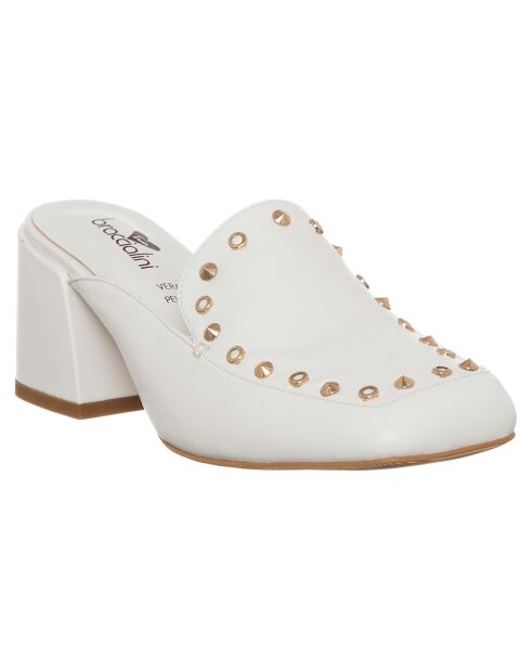 Heloise weiße Holzschuhe - 5 cm Absatz
