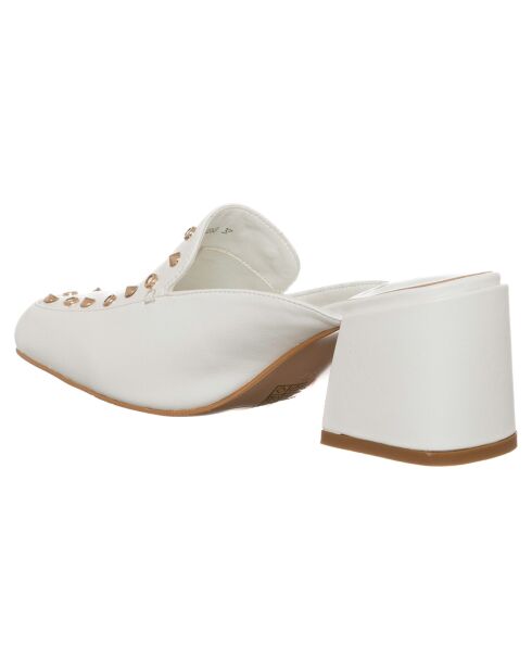 Heloise weiße Holzschuhe - 5 cm Absatz