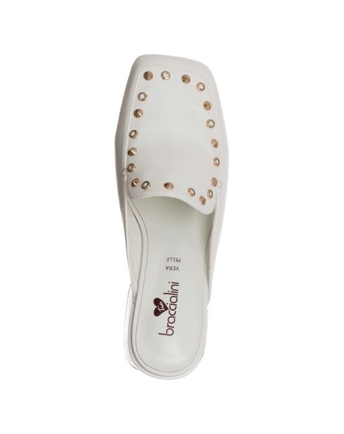 Heloise weiße Holzschuhe - 5 cm Absatz