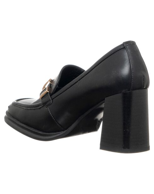Mocassins Sana noirs - Talon 6.5 cm