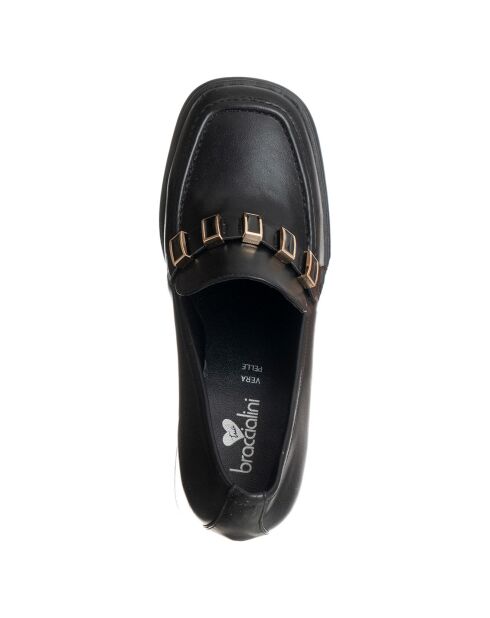 Mocassins Sana noirs - Talon 6.5 cm