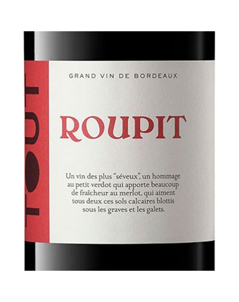 1 Blaye Côtes-de-Bordeaux Tout Roupit 2019 Vignerons de Tutiac 75cl - Etiquette abîmée