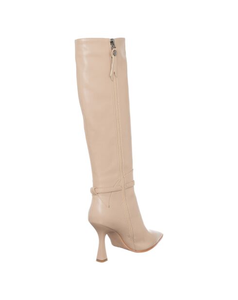 Bottes Emy beiges - Talon 9.5 cm