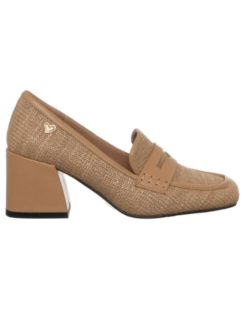 Beige instappers Lilou - hak van 5 cm