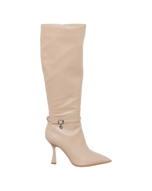 Bottes Emy beiges - Talon 9.5 cm