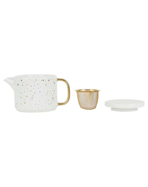 Theiere Astre blanc/doré  - 60cl