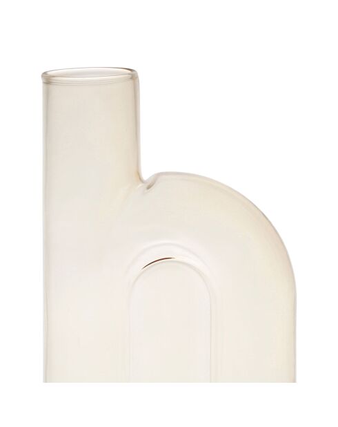 Vase Soliflore jaune pâle  -  12x4.5xH.19.5 cm