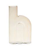 Vase Soliflore jaune pâle  -  12x4.5xH.19.5 cm