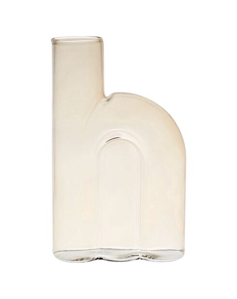 Vase Soliflore jaune pâle  -  12x4.5xH.19.5 cm
