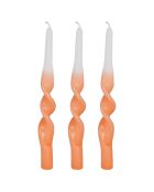 3 Bougies Chandelles orange  - 50g