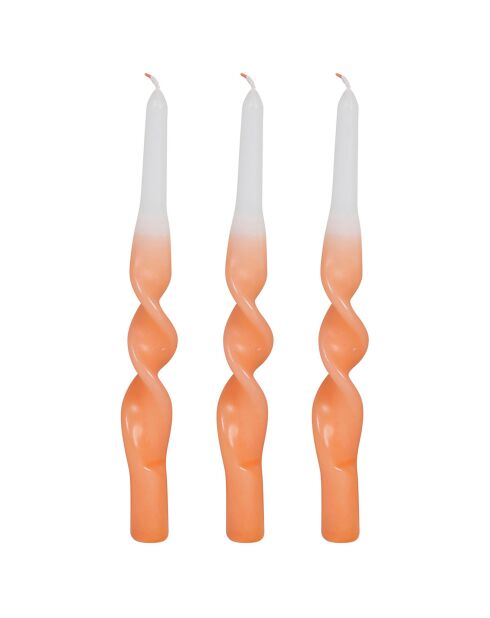 3 Bougies Chandelles orange  - 50g