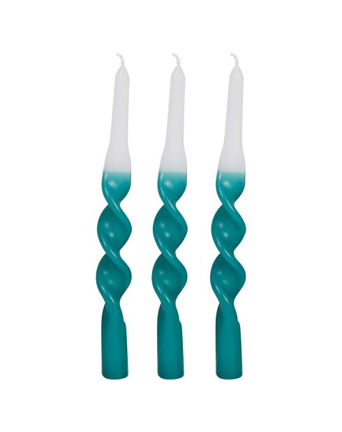3 Bougies Chandelles vertes - 50g