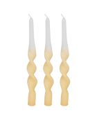 3 Bougies Chandelles jaune  -  50g