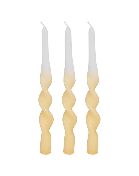 3 Bougies Chandelles jaune  -  50g