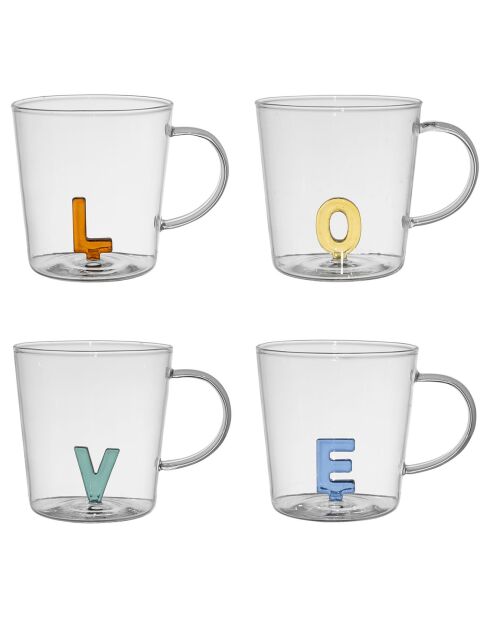 4 Natural Love Teetassen, 35 cl