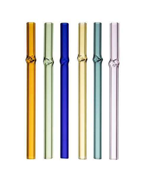 6 natuurlijke gedraaide rietjes - 12,5 cm