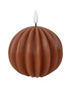 Bougie Led Boule marron -  D.10xH.12 cm