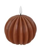Bougie Led Boule marron -  D.10xH.12 cm