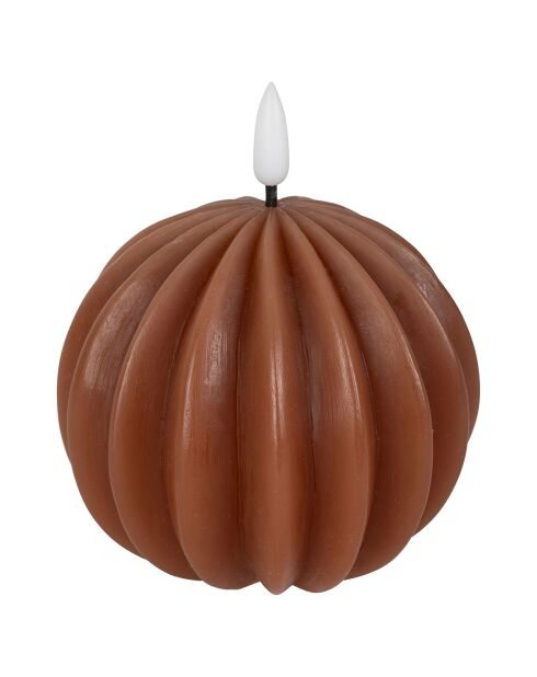 Bougie Led Boule marron -  D.10xH.12 cm