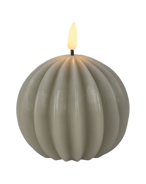Bougie Led Boule naturel  -  D.10xH.12 cm
