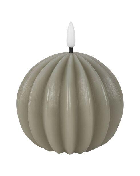 Bougie Led Boule naturel  -  D.10xH.12 cm